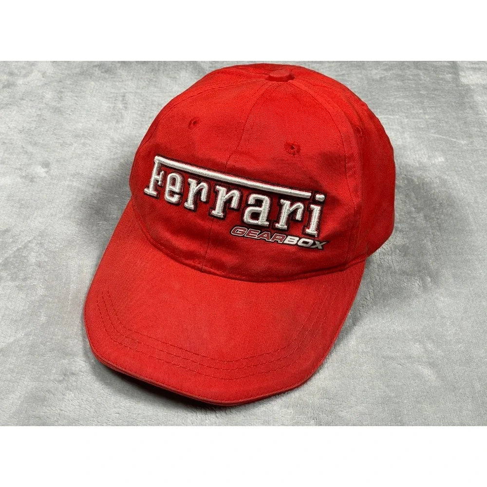 Ferrari Gearbox Hat Red Strapback Cap Embroidered Racing Formula 1 F1 Italy